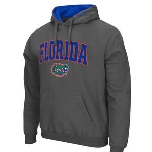 Colosseum Men’s Florida Gators Arch & Logo Pullover Hoodie, UF, Charcoal, Size S